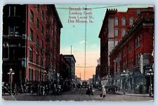 Des Moines Iowa IA Postcard Seventh Street Looking South From Locust Street 1914 picture
