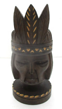 Vintage Wood Carved Native American Head picture