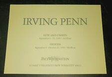 Irving PENN New and Unseen Process  art exhibition invitation 1999 NYC picture