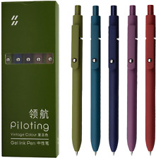 Gel Pens, 5 Pcs 0.5Mm Black Ink Pens Fine Point Smooth Writing Pens with Silicon picture