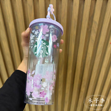 NEW Starbucks 2024 HK Spring Sakura Petal 22oz Plastic Cups Tumbler +Topper Gift picture