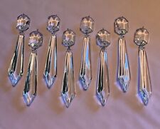 8 Vintage WATERFORD Crystal Prism Drops with Beads/Buttons, 5 3/8”, V Good Cond. picture