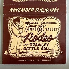 Vintage 1961 Imperial Valley Rodeo Brawley CA Matchbook Cover picture