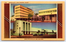 Hollywood CA-California, Radio City, Studios Of CBS And NBC, Vintage Postcard picture
