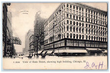 1906 View of State Street Showing High Building Chicago IL Posted Postcard picture