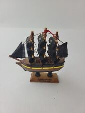 Pirate Ship Miniature Wood Collectible House Decor Ship. picture