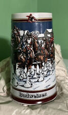 Vintage 1989 Anheuser Busch Hitch On A Winters Evening Budweiser Stein Christmas picture