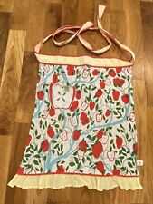 NWOT RETRO 50s STYLE RED/WHITE/AQUA RUFFLED APRON VINTAGE LOOK W APPLE POCKET picture