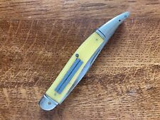 Vintage Western Fishing Pocket Knife Boulder CO USA Yellow Stainless Blade picture