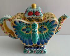 Teapot Hand Painted Boho From Flowers Inc Balloons Butterfly Shaped picture