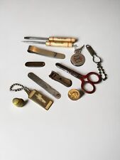 antique vintage junk drawer lot Small Clippers, Key Chains, Pocket Knife Etc picture