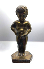 Vintage BRUXELLES Belgium Peeing Boy Bronze Figurine Bottle Pourer Appx 3.25