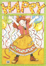 HAPPY Birthday Party Balloons-Handcrafted Fridge Magnet-w/Mary Engelbreit art   picture