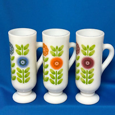 Vintage 1970's Avon Dutch Treat Demi-Cup Footed Milk Glass Collection - Set Of 3 picture
