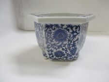 Blue and White Asian 6 Sided Planter picture
