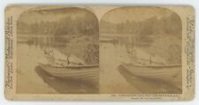 1897 Underwood Real Photo Humorous Stereoview Man Getting Drunk in Fishing Boat picture