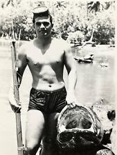 S5 Photograph Handsome Stud Hunk Spear Fisherman Large Catch Fish Shirtless Sexy picture