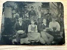 Large 1860s Tintype Photograph of All the Children Outside picture