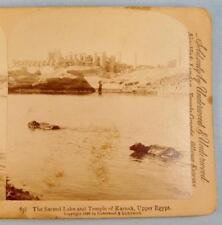 Stereoview J F Jarvis Underwood Sacred Lake Temple Of Karnak Upper Egypt 1896 O picture