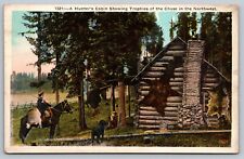 WA- Washington, Hunter's Cabin Showing Trophies, Antique, Vintage Postcard picture