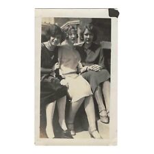 Vintage Snapshot Photo Three Beautiful Women Silk Stockings Flappers Photograph picture