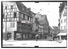 Plate Glass Photo Antique Positive Black and White 13x18 CM Colmar Cars Street picture