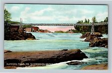 Rumford Falls ME, Suspension Bridge, Maine Vintage Postcard picture