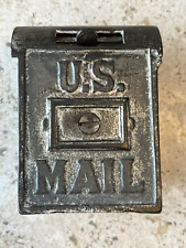 ANTIQUE c.1920's AC WILLIAMS CAST IRON US MAIL MAILBOX TOY MECHANICAL STILL BANK picture