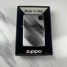Zippo Diagonal Weave Brushed Chrome Pocket Lighter BRAND NEW IN BOX picture