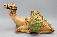 Vintage Pottery Hand Painted Ceramic Camel Statue Sculpture picture