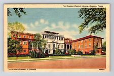 Houston TX-Texas, The Houston Central Library Vintage Souvenir Postcard picture