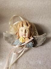 Russ Angelic Innocence Sculptstone Angel Ornament Original Box Vintage 1980s picture