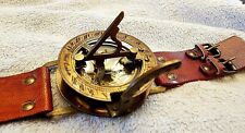 Vintage Old Style WWII Military Wristwatch Brass Round Sundial Compass Gift. picture