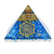 Aquamarine Orgone Orgonite Pyramid Protection Energy Crystal For Spiritual Decor picture