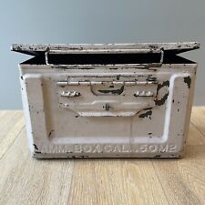 Vintage WWII US 50 Cal Ammo Steel Ammunition Box Can M2 Arctic Winter Warfare picture