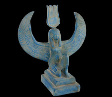 RARE ANCIENT EGYPTIAN ANTIQUE ISIS Ma'at Winged Set Statue Stone Lord Of Truth picture