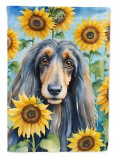 Afghan Hound In Sunflowers Garden Flag picture