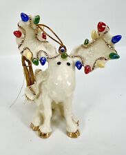 Lenox Ornament 2002 Moose Merriment Moose w Christmas Lights picture