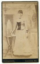 Antique CDV Circa 1870s Thomason Stunning Beautiful Woman in Dress Louisiana, MO picture