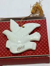 Vintage 1981 Ornment Dove White ceramic Christmas Holiday picture
