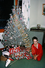 Vtg 1963 Slide Christmas Xmas Tree Presents X5L069 picture