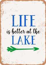 Metal Sign - Life is Better At the Lake - 3 - Vintage Rusty Look picture