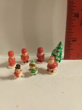 Lot of 7 VTG Christmas Craft Micro miniatures Santa, Tree, Elf picture