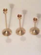 Three Small Vintage Brass Candlesticks picture