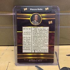 2022 THE BAR PIECES OF THE PAST BENJAMIN FRANKLIN AUTHENTIC RELIC CARD picture