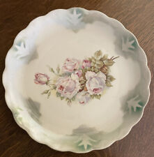 Antique Plate 11” Diameter Floral Rose Design Unmarked  picture