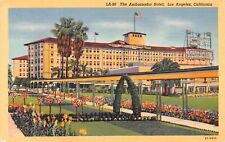 D1962 The Ambassador Hotel, Los Angeles, CA - 1938 Teich Linen Postcard #8A-H844 picture