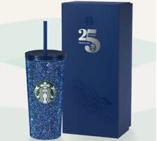 Starbucks 2023 New Thailand Blue Rhinestone Cold Cup Tumbler Gift Box 16oz Gifts picture