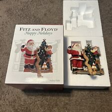 Fitz and Floyd Happy Holidays Stocking Holder Santa Elf Tree 2004 NEW READ picture