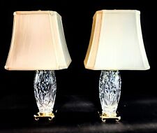 Pair of Waterword Medium Sized Crystal Lamps - Brand New & NWT Custom  Shades picture